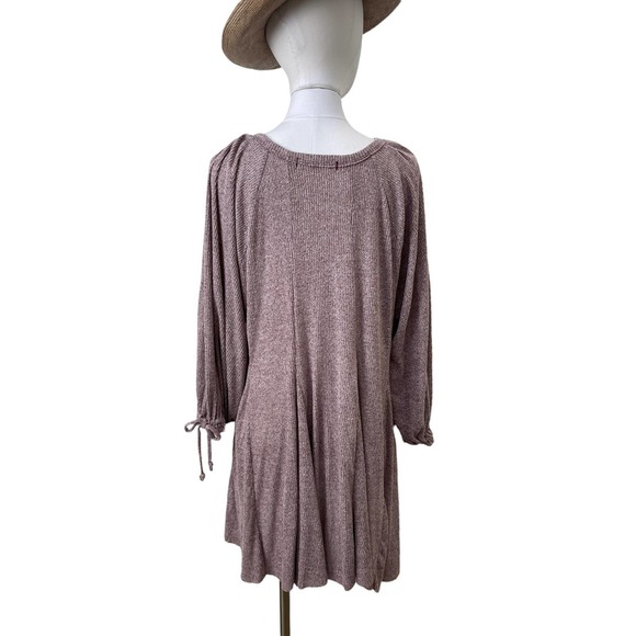We The Free People Dress BEACHY Boho Oversized Mini Tunic Mauve Vee  Sz XS - S - Picture 5 of 8